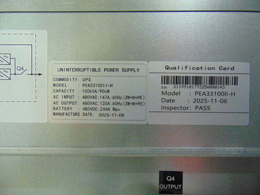 Онлайн низкочастотный БАД 10-200кВА высокая напряженность 480Вак/60Гц